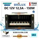 Power Supply Trafo Brilux DC 12V 12.5A | 150W (Super Quality) - Rainproof